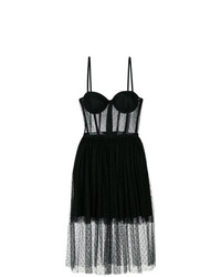 schwarzes ausgestelltes Kleid aus Tüll von Ermanno Ermanno