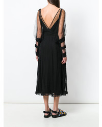 schwarzes ausgestelltes Kleid aus Tüll von RED Valentino