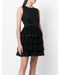 schwarzes ausgestelltes Kleid mit Rüschen von N°21