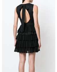 schwarzes ausgestelltes Kleid mit Rüschen von N°21