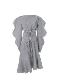 schwarzes ausgestelltes Kleid mit Vichy-Muster