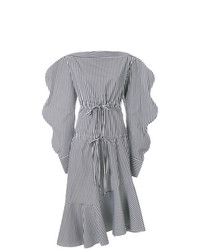 schwarzes ausgestelltes Kleid mit Vichy-Muster von Eudon Choi
