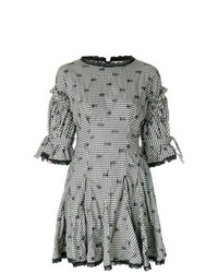 schwarzes ausgestelltes Kleid mit Vichy-Muster von JONATHAN SIMKHAI