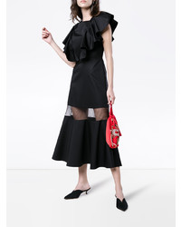 schwarzes ausgestelltes Kleid von Navro