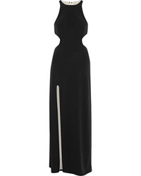 schwarzes Ballkleid mit Ausschnitten von Halston