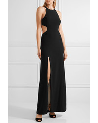 schwarzes Ballkleid mit Ausschnitten von Halston