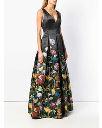 schwarzes Ballkleid mit Blumenmuster von Alice + Olivia