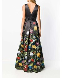 schwarzes Ballkleid mit Blumenmuster von Alice + Olivia