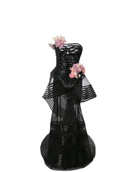 schwarzes Ballkleid mit Blumenmuster von Marchesa