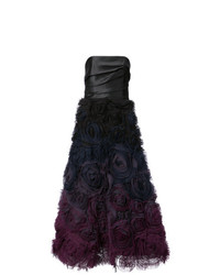 schwarzes Ballkleid mit Blumenmuster von Marchesa Notte