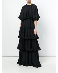 schwarzes Ballkleid mit Rüschen von MSGM