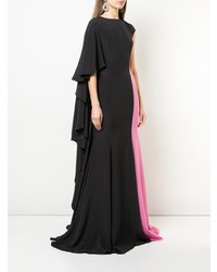 schwarzes Ballkleid mit Rüschen von Christian Siriano