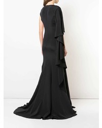 schwarzes Ballkleid mit Rüschen von Christian Siriano