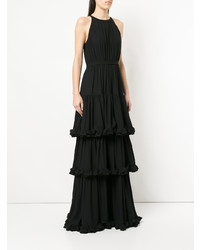 schwarzes Ballkleid mit Rüschen von MSGM