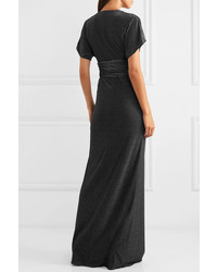 schwarzes Ballkleid mit Schlitz von Halston Heritage