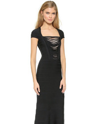 schwarzes Ballkleid von Herve Leger