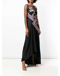 schwarzes bedrucktes Ballkleid von Temperley London