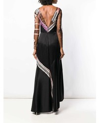 schwarzes bedrucktes Ballkleid von Temperley London