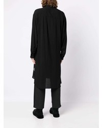 schwarzes bedrucktes Businesshemd von Yohji Yamamoto