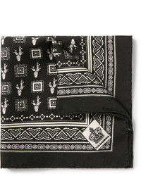 schwarzes bedrucktes Einstecktuch von Dolce & Gabbana