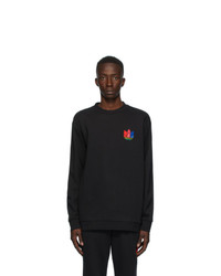 schwarzes bedrucktes Fleece-Sweatshirt