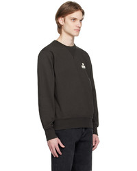 schwarzes bedrucktes Fleece-Sweatshirt von Isabel Marant