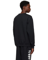 schwarzes bedrucktes Fleece-Sweatshirt von Wacko Maria