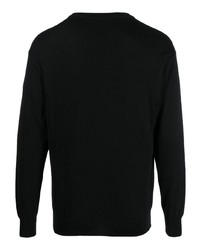 schwarzes bedrucktes Fleece-Sweatshirt von Moschino