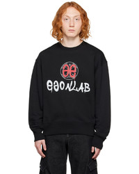 schwarzes bedrucktes Fleece-Sweatshirt von EGONlab