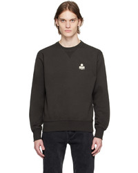 schwarzes bedrucktes Fleece-Sweatshirt von Isabel Marant