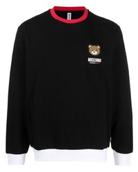 schwarzes bedrucktes Fleece-Sweatshirt von Moschino