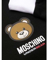 schwarzes bedrucktes Fleece-Sweatshirt von Moschino