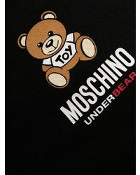 schwarzes bedrucktes Fleece-Sweatshirt von Moschino