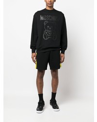 schwarzes bedrucktes Fleece-Sweatshirt von Moschino