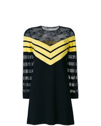 schwarzes bedrucktes gerade geschnittenes Kleid von Alexa Chung
