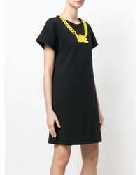 schwarzes bedrucktes gerade geschnittenes Kleid von Love Moschino