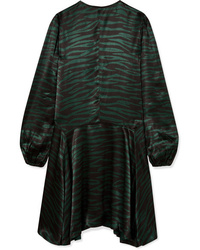 schwarzes bedrucktes gerade geschnittenes Kleid von Ganni