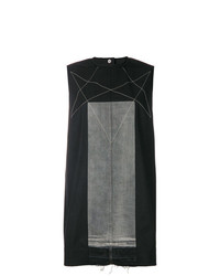 schwarzes bedrucktes gerade geschnittenes Kleid von Rick Owens DRKSHDW
