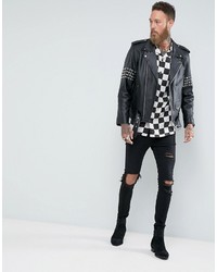 schwarzes bedrucktes Hemd von Asos