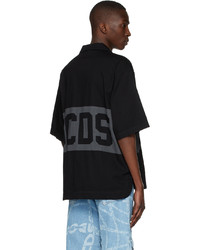 schwarzes bedrucktes Jeans Kurzarmhemd von Gcds
