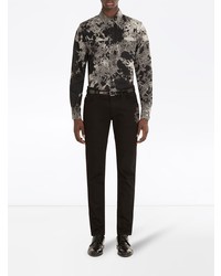 schwarzes bedrucktes Jeanshemd von Dolce & Gabbana