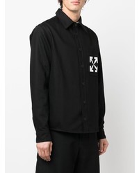 schwarzes bedrucktes Jeanshemd von Off-White