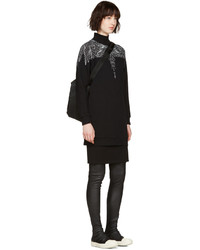 schwarzes bedrucktes Kleid von Marcelo Burlon County of Milan