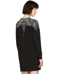 schwarzes bedrucktes Kleid von Marcelo Burlon County of Milan