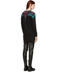 schwarzes bedrucktes Kleid von Marcelo Burlon County of Milan