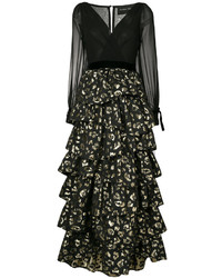 schwarzes bedrucktes Kleid von Christian Pellizzari
