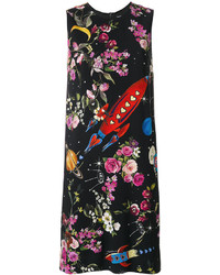 schwarzes bedrucktes Kleid von Dolce & Gabbana