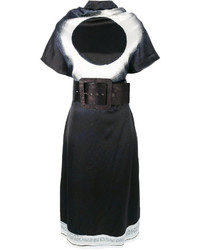schwarzes bedrucktes Kleid von Maison Margiela