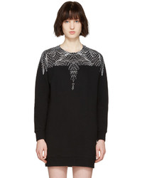 schwarzes bedrucktes Kleid von Marcelo Burlon County of Milan