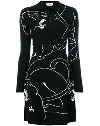 schwarzes bedrucktes Kleid von Valentino